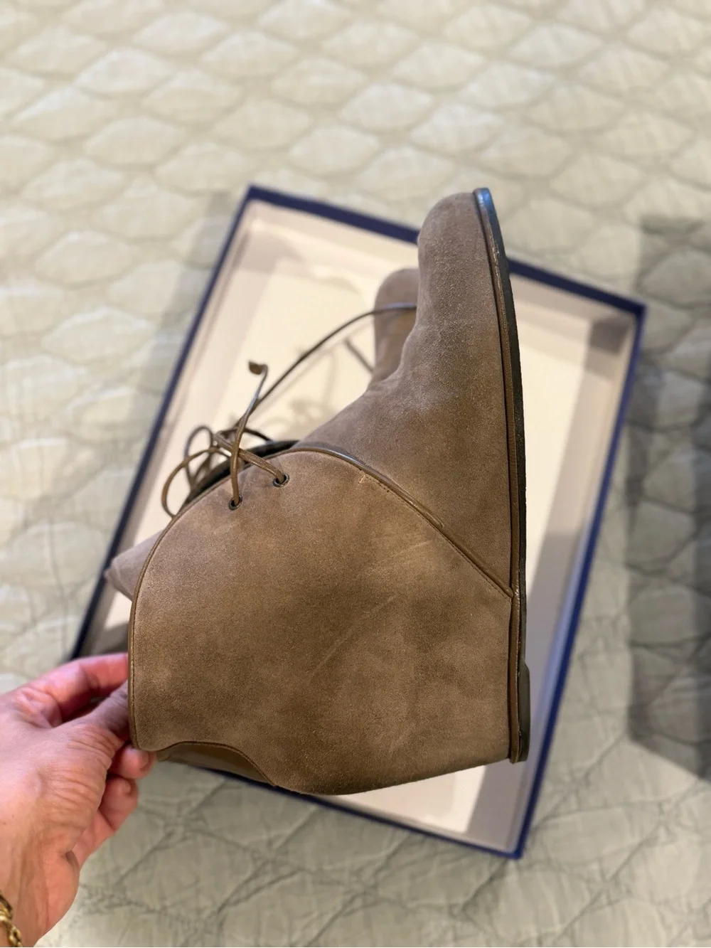 Stuart Weitzman Taupe Suede Ankle Boots